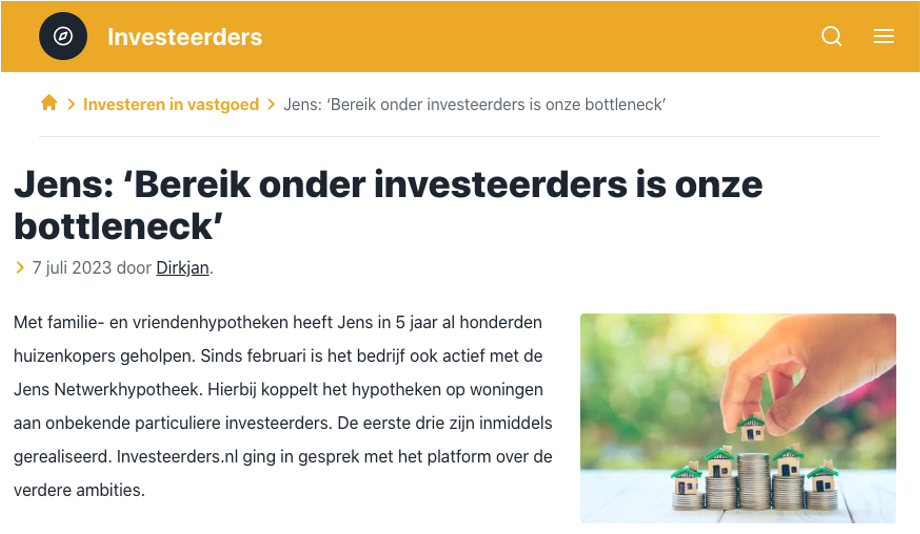 Jens op Investeerders.nl